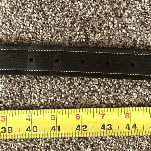 Trafalgar Belt Men’s Black Size 40 Handcrafted Calfskin Gold Buckle stitched - Picture 4 of 5